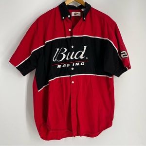 Dale Earnhardt Jr Shirt Men Large Red Black‎ Bud Racing Winners Circle Big Logo